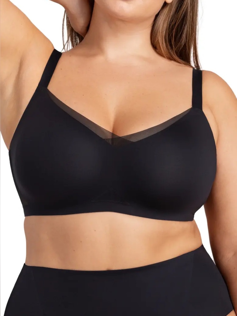 Honeylove Liftwear Crossover Bra Black Size 1X+ Intimates Bralette Padded